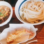 讃岐饂飩 まるは - 肉汁つけうどん　&単品エビ天