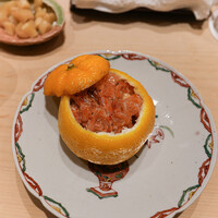 鮨 龍次郎 - 柚子釜　シャリ　焼き白子　桜海老