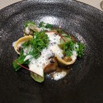 フィエルテ - 帆立・黒毛和牛ほほ肉のラビオリ、菜の花