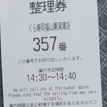 無添くら寿司 - 整理券 (2024.01.21)