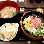 旬のさち - ネギトロ丼温麺定食800円