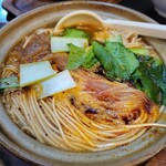 天然居 - ワンタン麺 提供 乾麺かちかち(笑)