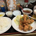 大洋軒 - 鶏唐揚げ定食790円＋瓶ビール500円
