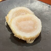 天ぷらふく西 禅と匠 - ※帆立はレアに仕上げられ、それぞれの旨味が引き立っていた。