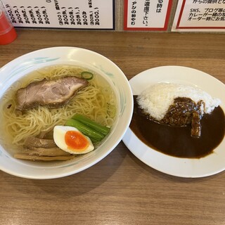 インディアン - 料理写真:支那そばと半カレーセット