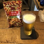 麹町いづみや しろ - あがりビール・あげ塩いかあられ