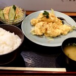 中華料理正一 - 小エビのマヨネーズ和え(カシューナッツがけ)定食