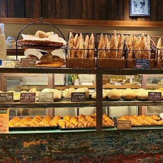 It's like a theme park! A fun atmosphere with rows of freshly baked breads