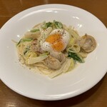 ロリアン - ベビーホタテの豆乳パスタ+セットドリンク1100円