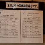 和牛処 助春 - 本日の牛の個体識別番号