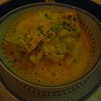 横濱元町 霧笛楼 - 温前菜（ｵﾏｰﾙ海老のﾗﾋﾞｵﾘ風と冬の温野菜）