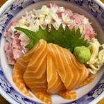 Green onion salmon bowl