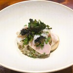 馳走西健一 - 焼津の蛤、餅米と玄米のリゾット