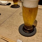 うなぎ 目白ぞろ芽 - グラスビール(アサヒプレミアム生ビール熟選)800円