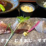 わらべ菜魚洞 - ■オシツケ煮付御膳￥3,850…名前の通り、脂分たっぷりだが、煮付けにすることによって、上品で、濃厚な甘い味わいに。　いさき・むろあじ・すずき