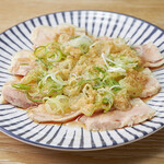 Tender steamed chicken with green onion ginger sauce