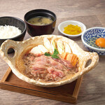 Beef Sukiyaki hotpot set meal (with raw egg)
