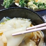 食彩遊膳 まる梅 - 帯麺アップ。つるっもちっの艶のある麺✨✨途中で柚子胡椒を入れて味変も美味です。