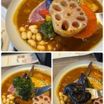 Rojiura Curry SAMURAI. - この日の12品目のお野菜は
                      キャベツ、ニンジン、キクラゲ、カボチャ、ブロッコリー、
                      レンコン、オクラ、パプリカ２種、大豆、紅芯大根、