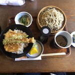 Teuchi Soba Shougetsuan - 天丼セットの全容