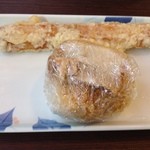 麺や吉村 - 上泉製麺所 チャーシューおにぎり￥120円＋ちくわ天￥100円