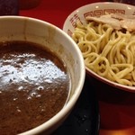 麺処 若松 - 濃厚鶏豚骨魚介つけ麺 江戸たまり 並。