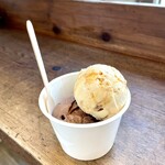 Hilo Homemade Ice Cream - ダブル（カップ）
                        限定フレーバーのトフィーエスプレッソと
                        定番フレーバーのカカオチョコレート