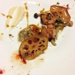 ル クロ - Xmasメニュー フランス産リードヴォーのムニエル色々なキノコのソテー添え焦がしバター風味のシェリービネガーソース