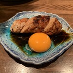 焼鳥 串真 - 自家挽き月見つくね（380円）2024.1