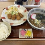 ゆたかうどん - 日替りランチ　カキフライ