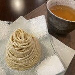 和栗や - モンブランデゼルとほうじ茶　2024.01