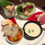 菜厨瑠 - ランチの前菜！どれも美味しい！！