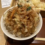 江戸切り 助六そば ぬる燗佐藤 - 助六かき揚げ丼（¥650）