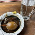 Doteni No Yanagibashi - 黒霧のお湯割りと味噌おでん