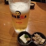 龍馬 軍鶏農場 - 生ビールとお通し