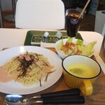 COCOKARA CAFE - イカと明太子のパスタのセット(たしか1280円)