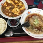 Tenkaichiban - スタミナ麻婆豆腐+ミニラーメン定食　980円