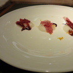 トラットリア フィオーレ - ３種の生ハム＋聖護院大根＋バルサミコ酢(2013/12)