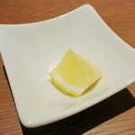 京都ローズカフェ - さばサンド（別添えのレモン、2013年12月）