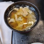 精肉・焼肉 とよおか - 定食に付いてる豚汁　豚肉めちゃくちゃ多い
