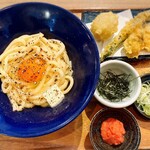 インディゴ - 釜玉めんたいバター＊天→たまご・牡蠣・甘長唐辛子