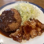 Aki - メンチカツとポークソテー(日替ランチ) 1,100円