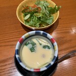 築地寿司清 - 料理写真:サラダと茶碗蒸し