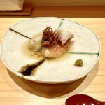 鮓樹 - ●北海道産きんき(13日熟成)＆宮古産牡蠣様