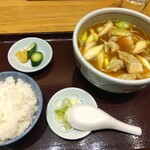 㐂道庵 - カレー南蛮に小ライス  1050円