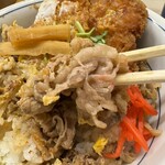 かつや - トリプルカツ丼　牛丼