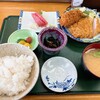 Inayasu - 稲安ランチB 限定15食（ロースかつ、ｶﾆｸﾘｰﾑｺﾛｯｹ、刺身）1,200円