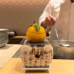 銀座 しのはら - すき焼きの準備