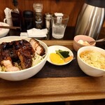 ラーメンレストラン ハヤシ - ソースカツ丼¥1680、スープをミニラーメン変更¥80。
