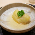 新ばし 星野 - 「炊合せ」鴨茄子 2023年6月